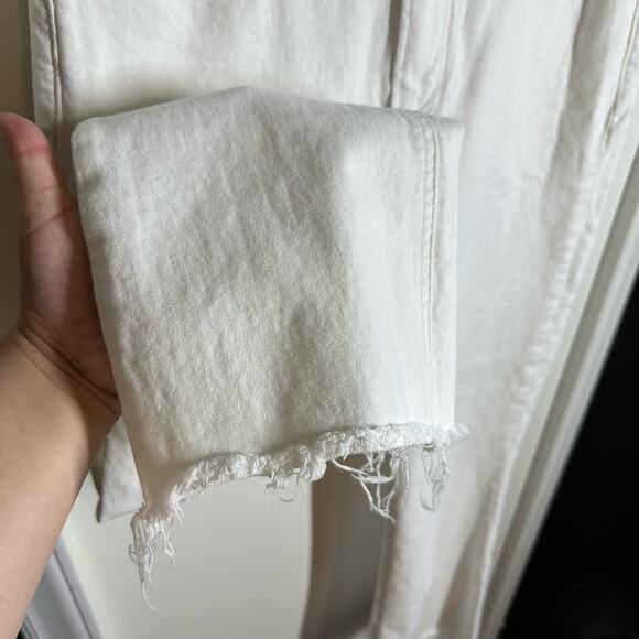 Paige White Denim Colette Crop Flare Raw Hem Jeans Size 29 - Picture 4 of 10